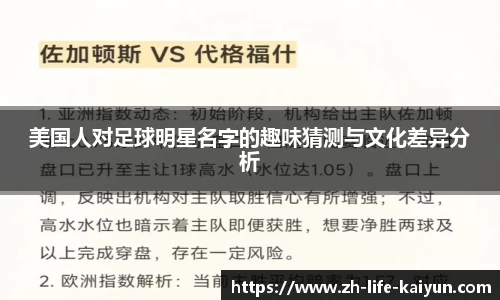 美国人对足球明星名字的趣味猜测与文化差异分析